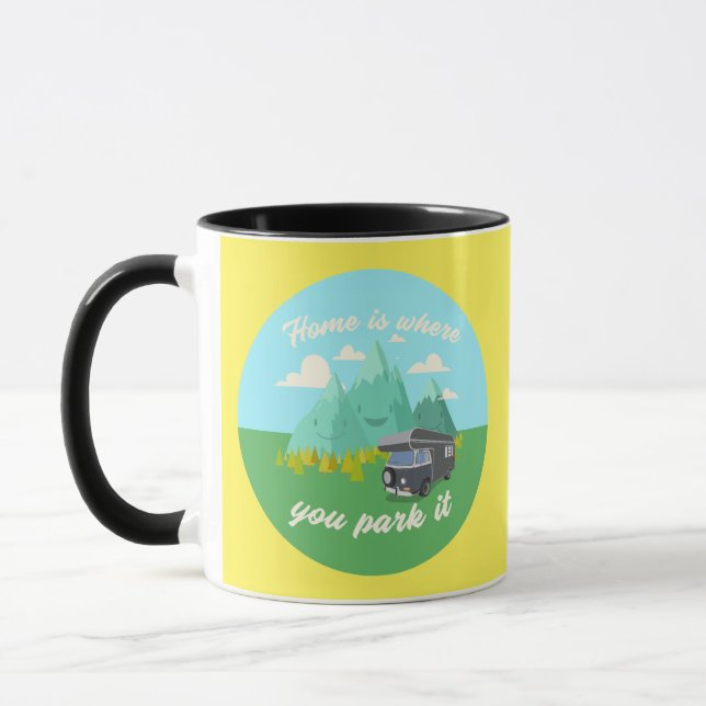 Home is where you park it - Vanlife graphic #4 Mug (Left)