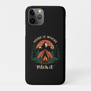 home is where you pitch it shirt, camping t-shirt iPhone 11 pro case