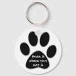 Home Is Where Your Cat Is Key Ring at Zazzle