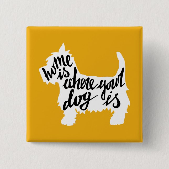 Home Is Where Your Dog Is Pinback Button (Front)