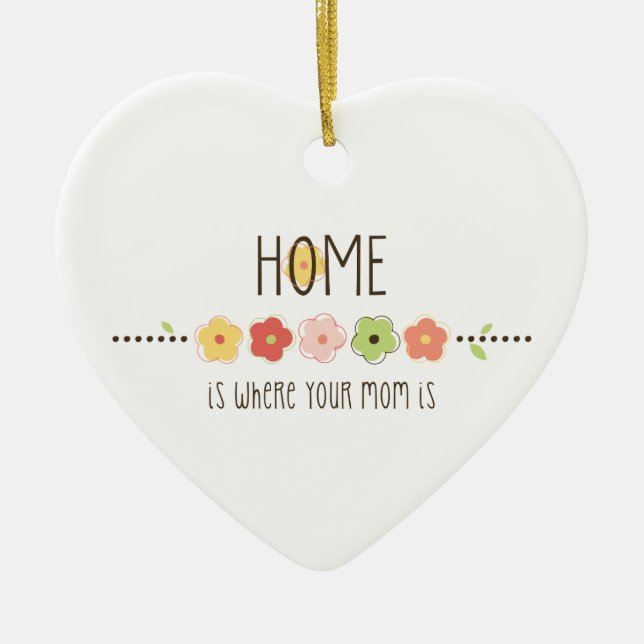 Home Is Where Your Mom Is Ceramic Ornament (Front)
