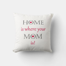 Home Is Where Your Mom Is Custom Throw Pillow