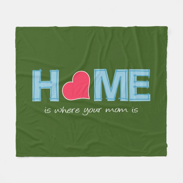 Home is where your mom is fleece blanket (Front (Horizontal))