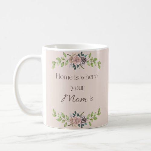 Home is where your Mom is floral Coffee Mug