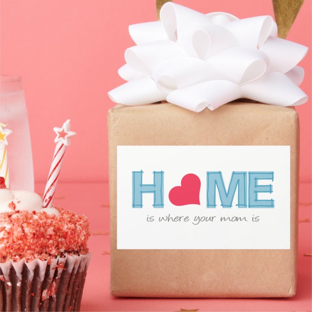 Home is where your mom is rectangular sticker (Party)