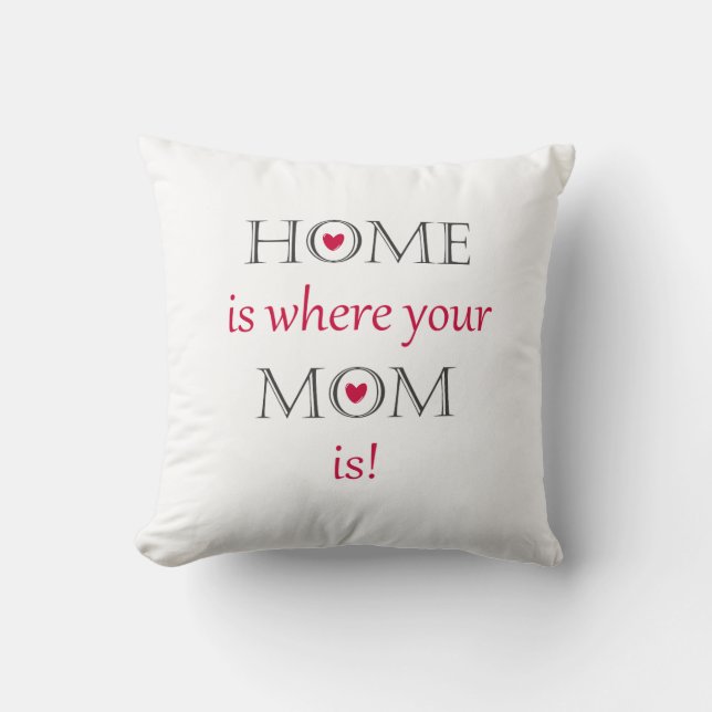 Home Is Where Your Mom Is Throw Pillow (Front)