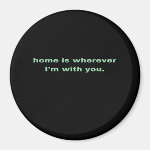 Home Is Wherever Im With You Green Minimal Aesthet Magnet
