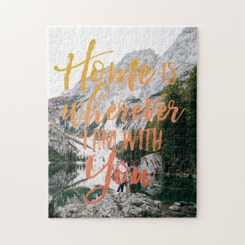 Home is Wherever Im With You  Personalized Photo Jigsaw Puzzle
