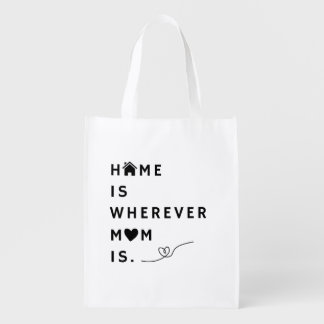 Home Is Wherever Mom Is – Gift For Mom Grocery Bag