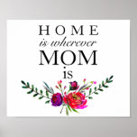 Home Is Wherever Mom Is - Mothers Day Poster at Zazzle