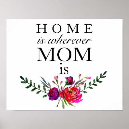 Home Is Wherever Mom Is - Mothers Day Poster