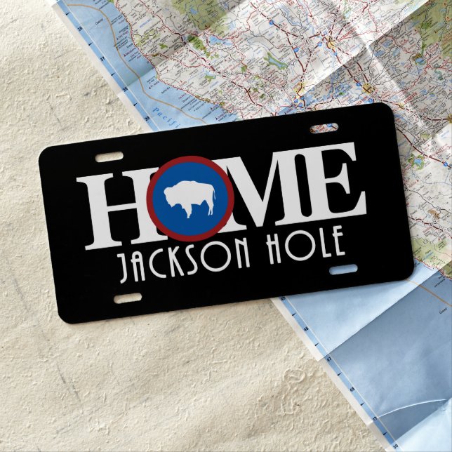 HOME Jackson Hole wyoming License Plate (In Situ)