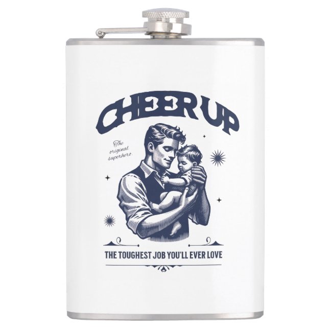 HOME/KITCHEN DADDY CHEER UP VINYL WRAP FLASK  (Front)