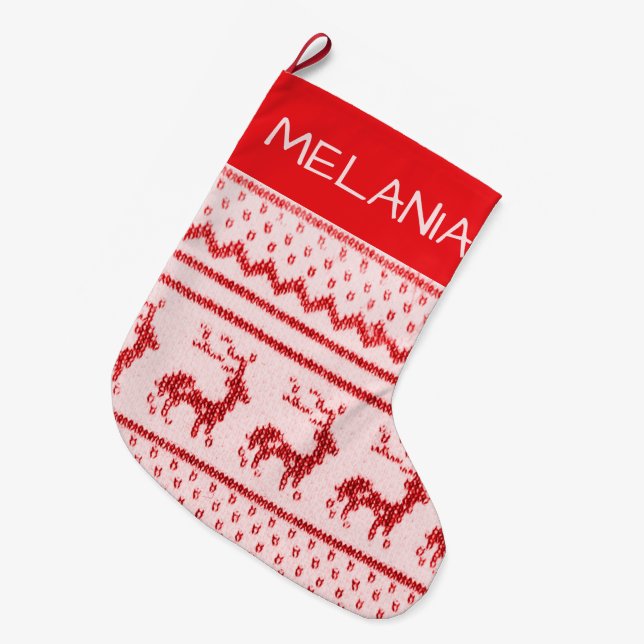 Home knitted Christmas stocking (Front (Hanging))