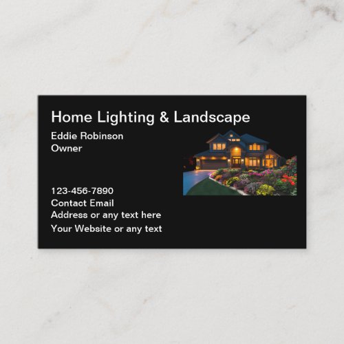 Home Landscape And Lighting Business Cards