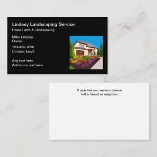 Home Lawn And Landscaping Business Cards 
