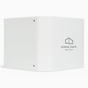 Home Logo Realtor Black & White  3 Ring Binder