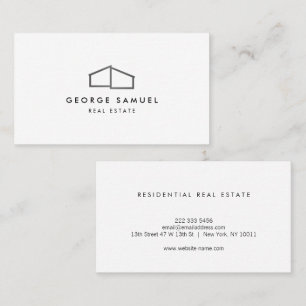 Home Logo Realtor Black & White Business Card