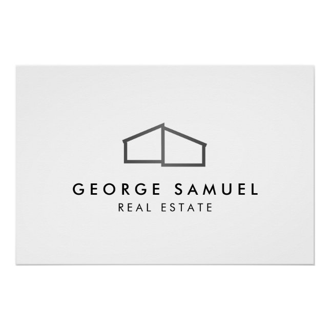 Home Logo Realtor Black & White  Poster (Front)