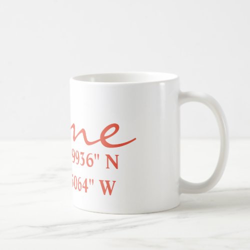 home Longitude Latitude Coordinate  Coffee Mug