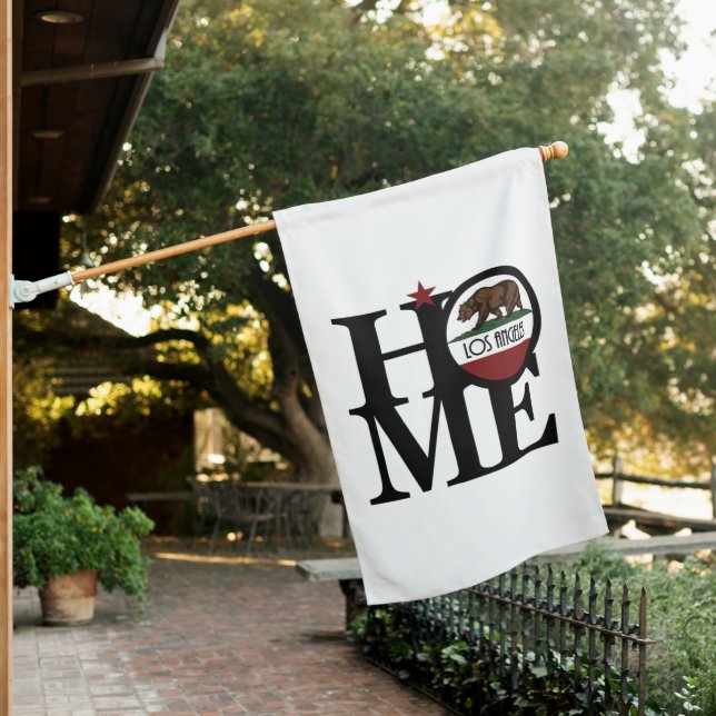HOME Los Angeles CA  House Flag (In SItu)