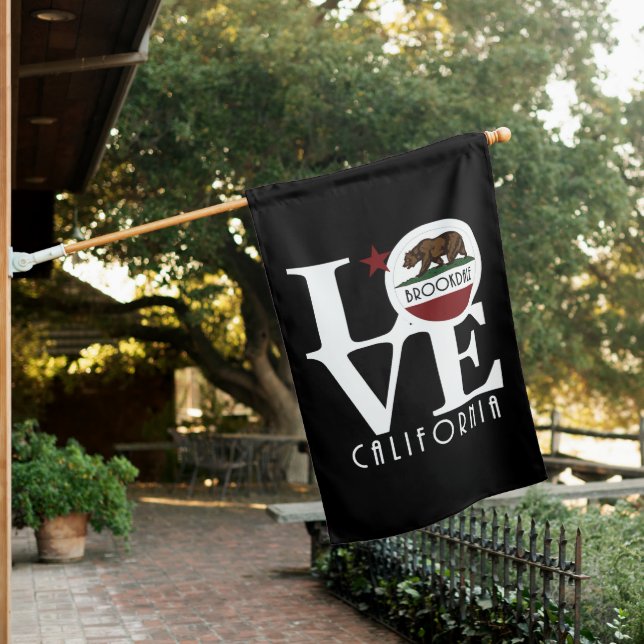 HOME / LOVE Brookdale California House Flag (In SItu)