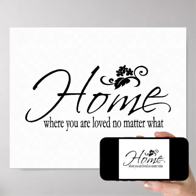 Home & Love Quote Poster | Zazzle