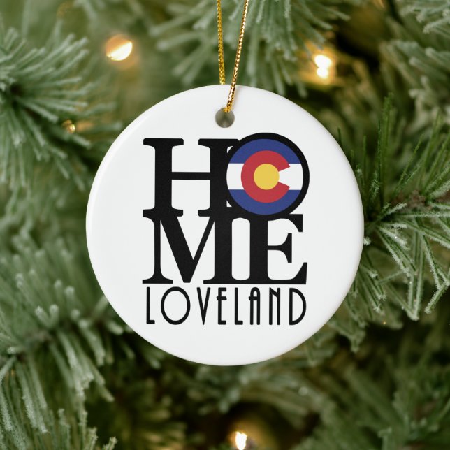 HOME Loveland Colorado Ceramic Ornament (Tree)