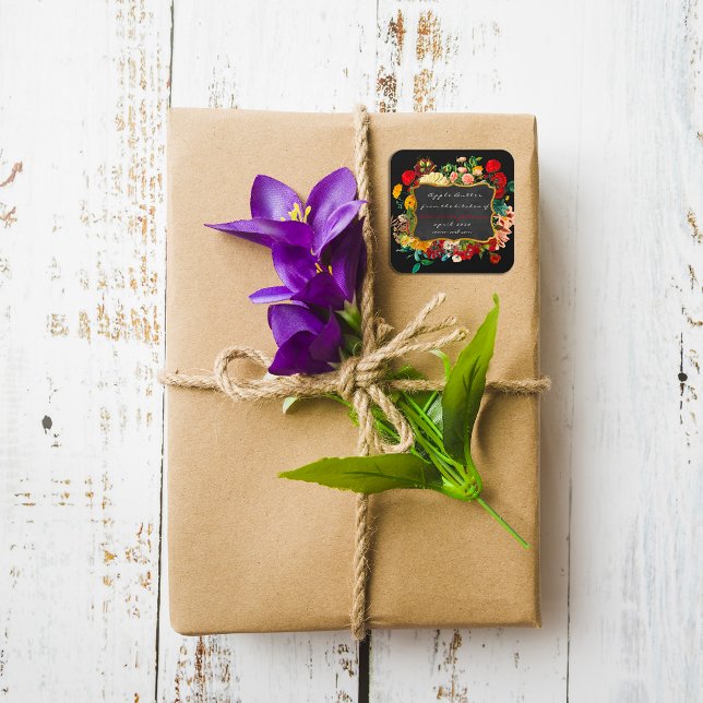 Home Made 100 % Honey From The Kitchen Of Floral Square Sticker (Home Made 100 % Honey From The Kitchen Of Floral Square Sticker)