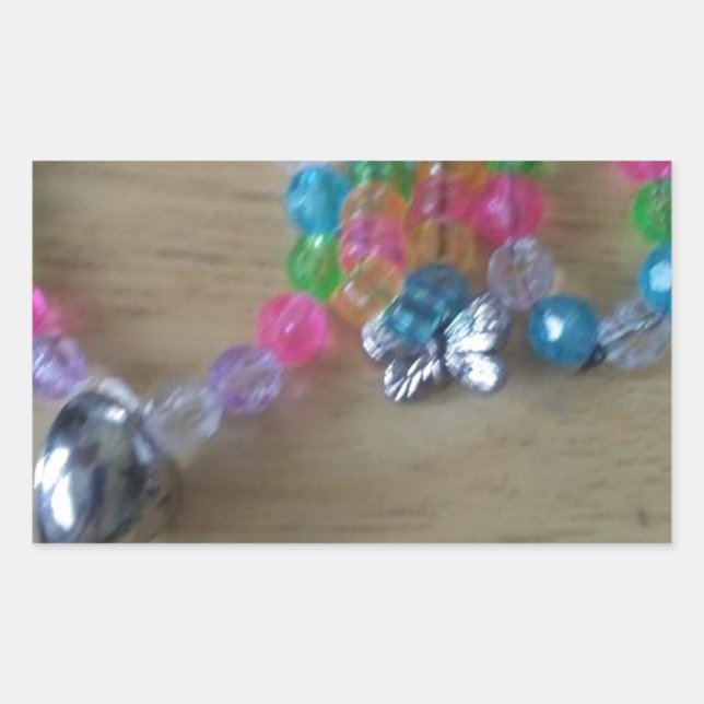 home made beaded braclets rectangular sticker (Front)