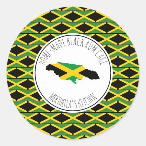HOME_MADE BLACK RUM CAKE Jamaica Flag Classic Round Sticker