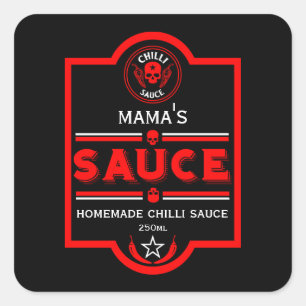 Home Made Chilli Sauce Square Sticker