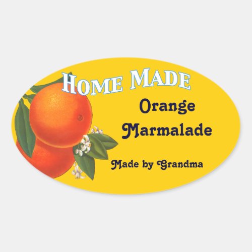 Home Made Custom Orange Marmalade Stickers