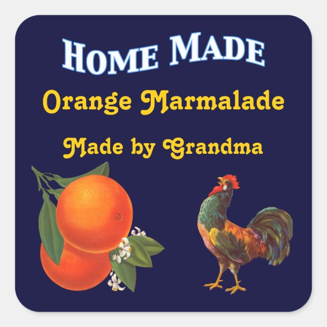 Home Made Custom Rooster and Orange Stickers (Front)