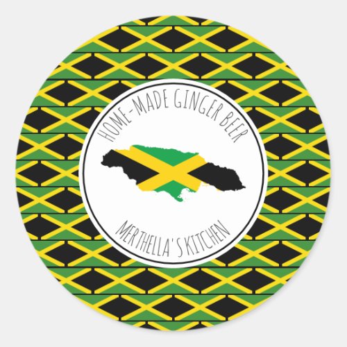 HOME_MADE GINGER BEER Jamaica Flag  Classic Round Sticker