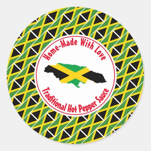 Home Made HOT PEPPER SAUCE Jamaica Classic Round Sticker