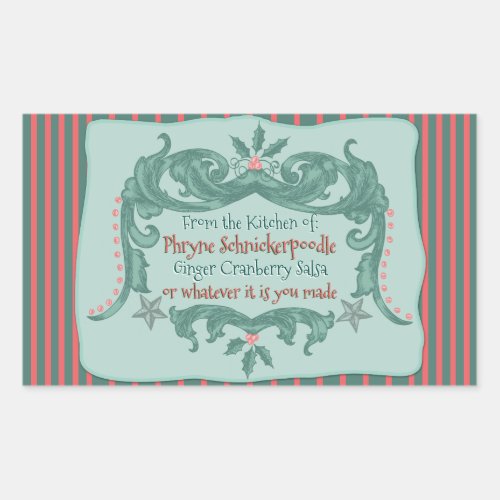 Home_Made Late Victorian Christmas _ Personalized Rectangular Sticker