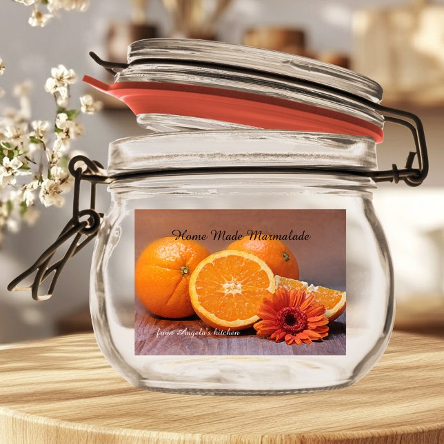Home Made Marmalade Jam Container Label (Personalized food label for home made marmalade jam or other orange related products)