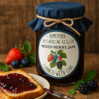 Home Made Mixed Berry Jam Canning Label Roll