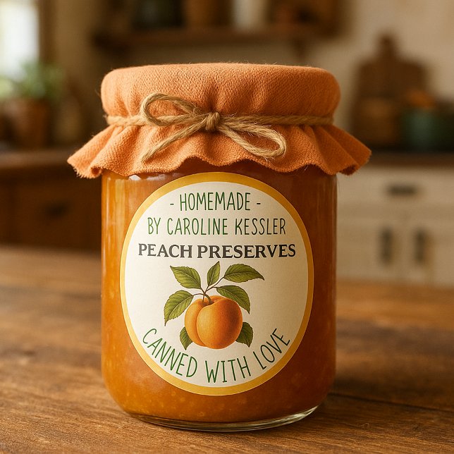 Home Made Peach Preserves Canning Label Sheet (Creator Uploaded)