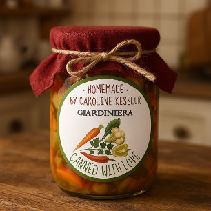 Home Made Pickled Giardiniera Canning Label Sheet