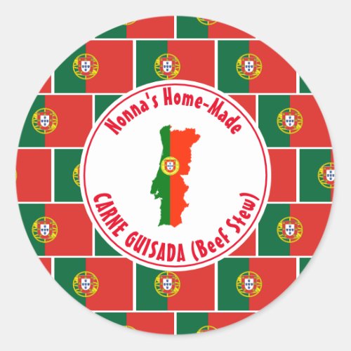 Home Made PORTUGUESE BEEF STEW Classic Round Sticker
