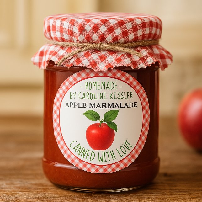 Home Made Red Apple Marmalade Canning Label Roll (Creator Uploaded)