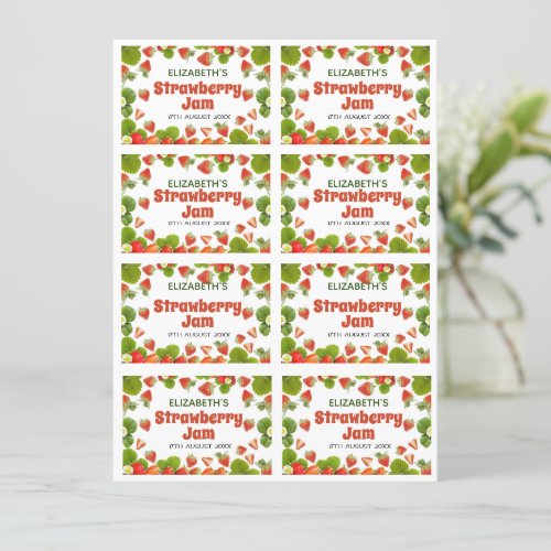 Home Made Strawberry Jam Labels Download Holiday Card