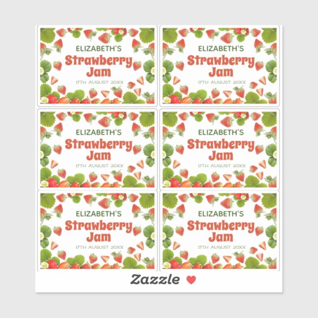 Home Made Strawberry Jam Sticker (Sheet)