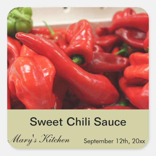 Home made sweet chili sauce bottle labels (Front)