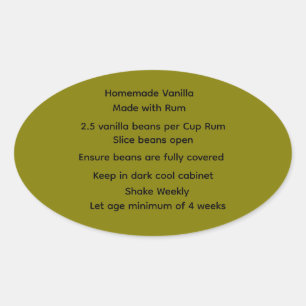 Home Made Vanilla Bourbon Recipe labels