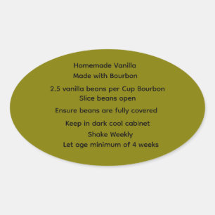 Home Made Vanilla Bourbon Recipe labels