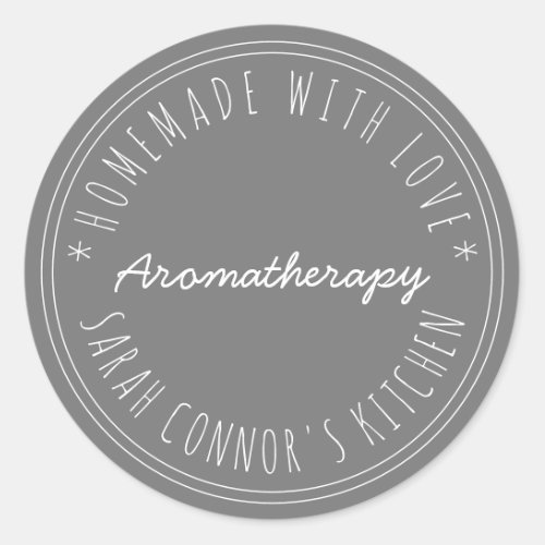 Home made with love Aromatherapy Kraft Classic Round Sticker