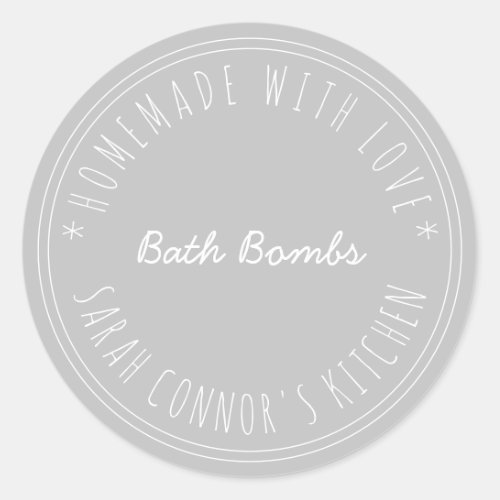 Home made with love Bath Bombs Kraft Spa Classic Round Sticker
